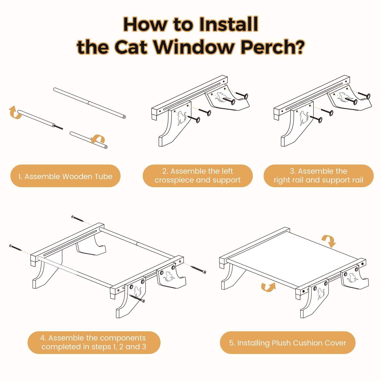Tensea 2 In 1 Cat Window Perch & Cat Bed with Plush Bed Cover Hold up to 40lbs,Adjustable Cat Hammock for Large Cats,Cat Window Seat for Windowsill,Bedside,Drawer,Cabinet