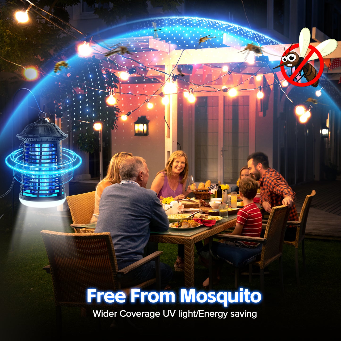 Tensea 4200V Bug Zapper Outdoor Indoor with LED Light, IPX4 Wterproof Mosquito Killer, Electric Fly Zapper, Plug in Mosquito Zapper in for Patio, Garden, Kitchen, Home