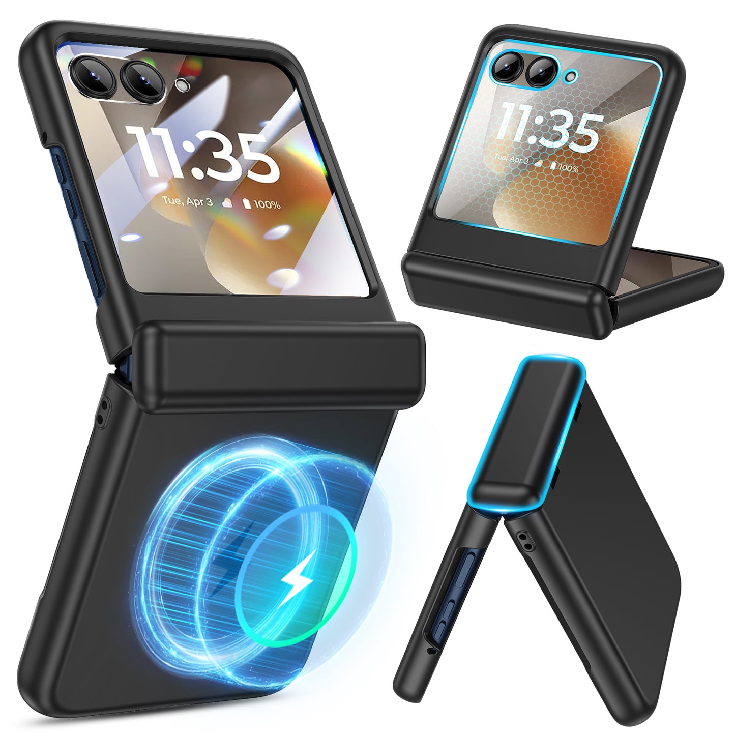 for Motorola Razr 2026/2025/2024 Case with Built-in Screen Protector | [Compatible with MagSafe] Case for Moto Razr 2026/2025/2024, Hinge Protection Hard PC Shockproof Magnetic Cover