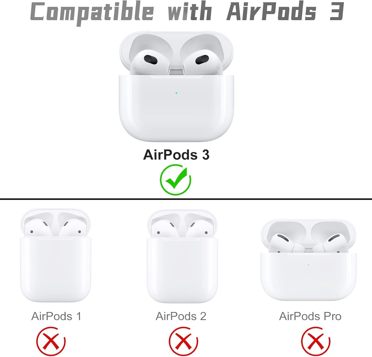 Tensea for Airpods 3 Case, Shock-Absorbing TPU Cover with Keychain, Carbon Fiber Rugged Bumper, Armor Heavy Duty Tough Protector, Wireless Charging for Airpods 3 Generation 2021 (Blue)