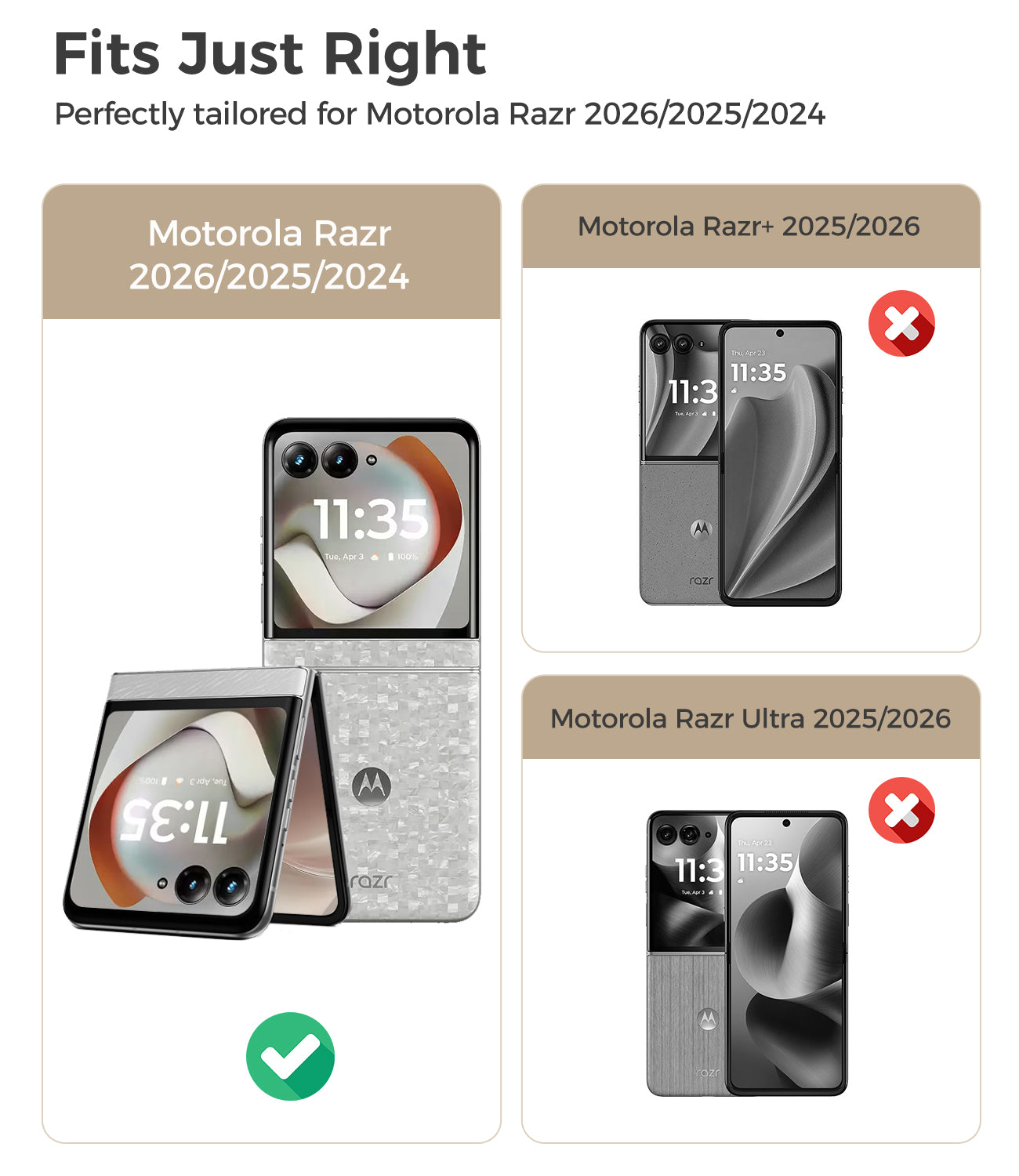 for Motorola Razr 2026/2025/2024 Case with Built-in Screen Protector | [Compatible with MagSafe] Case for Moto Razr 2026/2025/2024, Hinge Protection Hard PC Shockproof Magnetic Cover